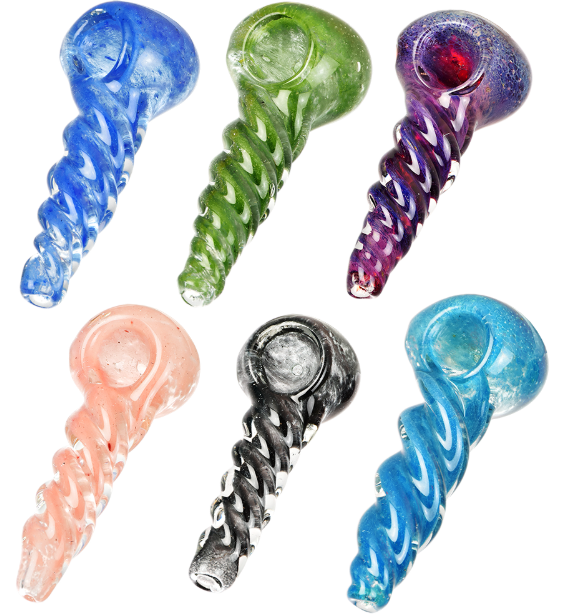 Auger Shell Twist Frit Glass Spoon Pipe AFG Distribution
