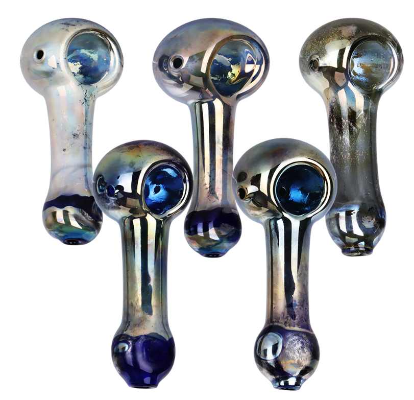 Oil Slick Lightweight Glass Spoon Pipe
