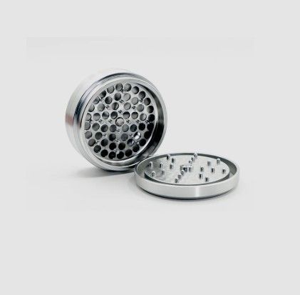 Slim 3 Piece Grinder | Silver Stache