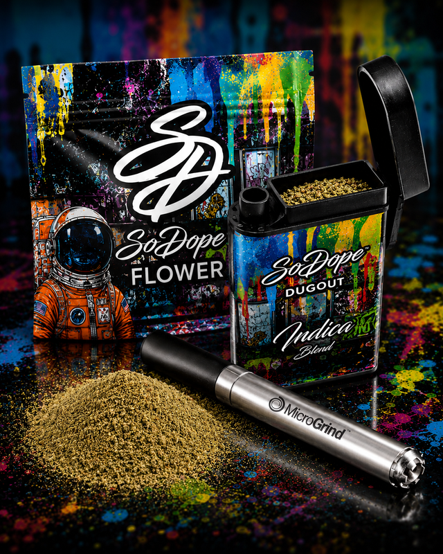 Indica Blend Dugout 3.5g Ground Flower in One Hitter Box So Dope Indica Blend Dugout 3.5g Ground Flower in One Hitter Box So Dope