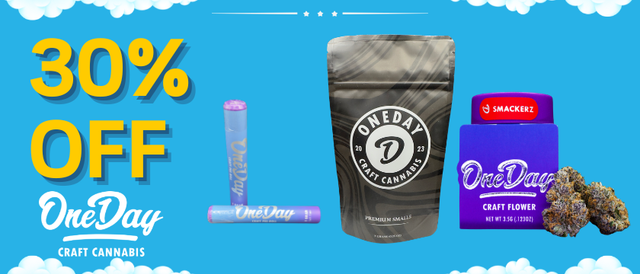 Cannabis Promo, Cannabis Sales, Cannabis Discounts, Cannabis on Sale, 30% Off OneDay