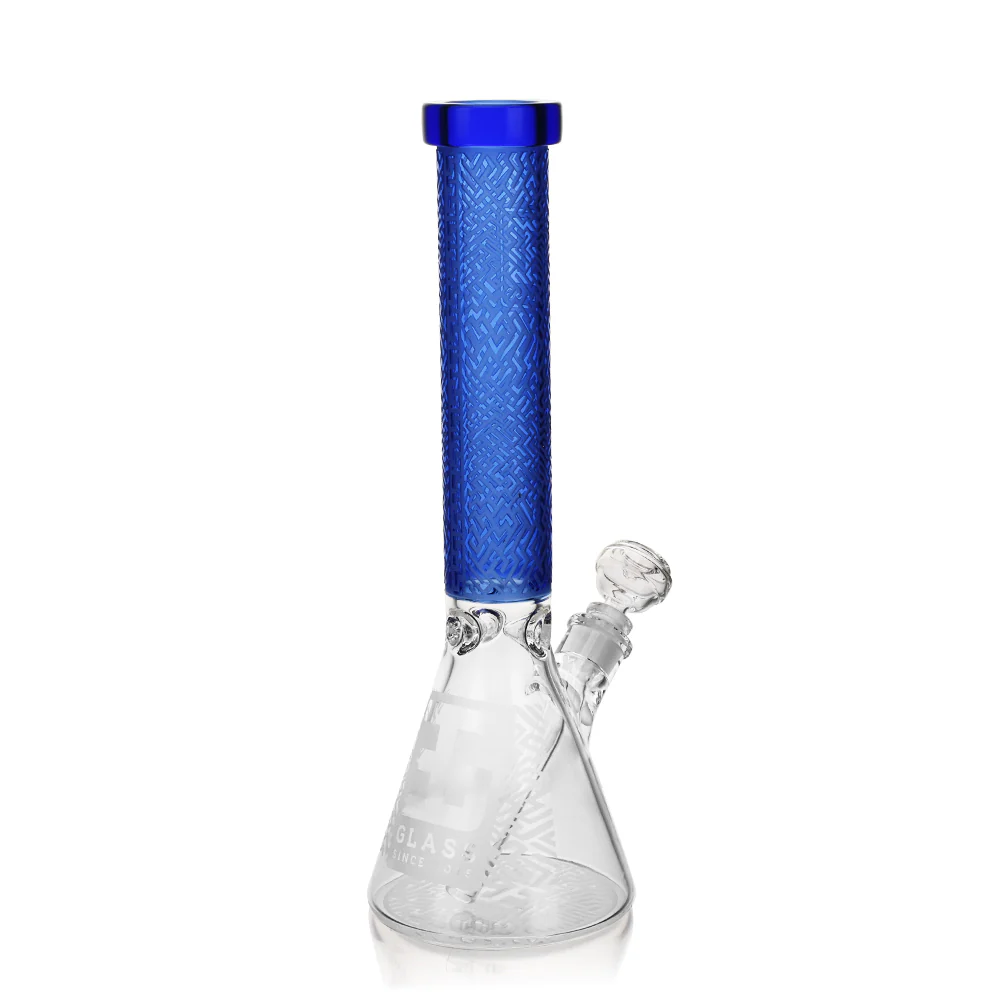 Maze Beaker Bong 14" Water Pipe - Light Blue Eg Glass