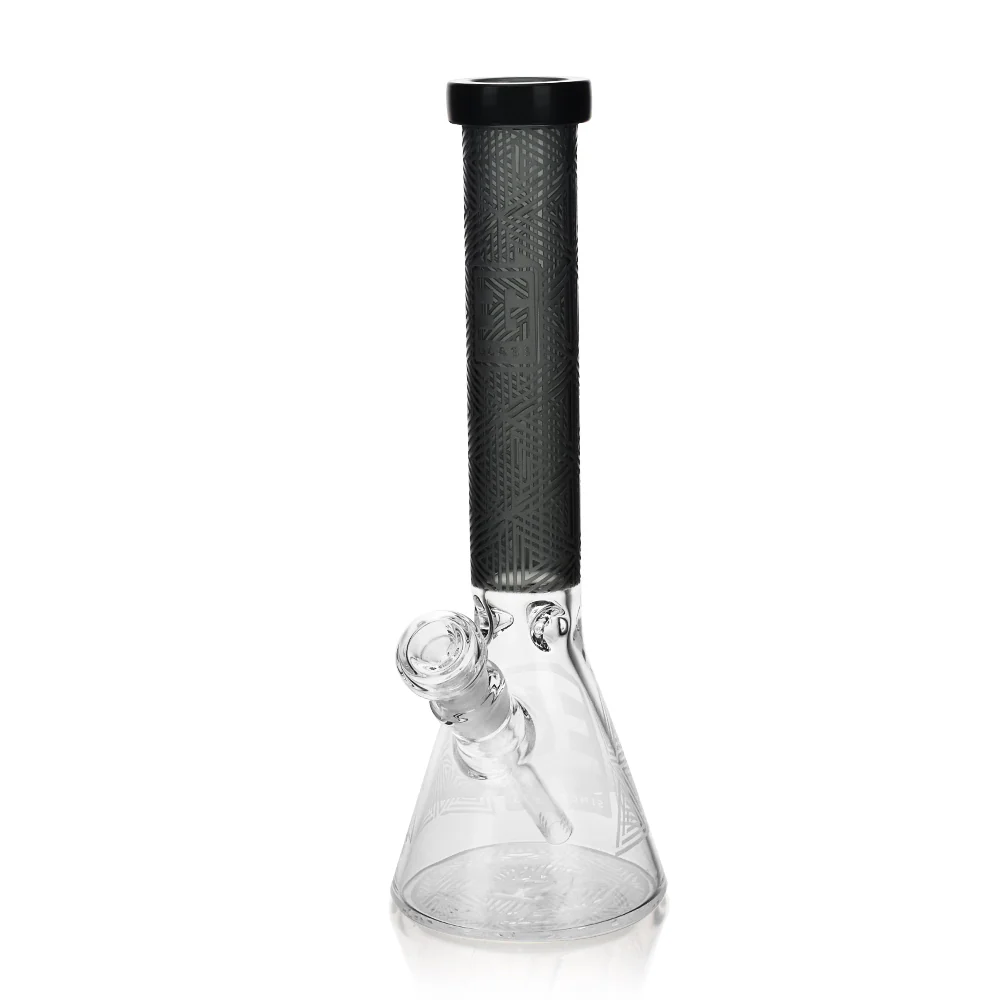 Triangle Beaker Bong 15" Water Pipe - Black Eg Glass