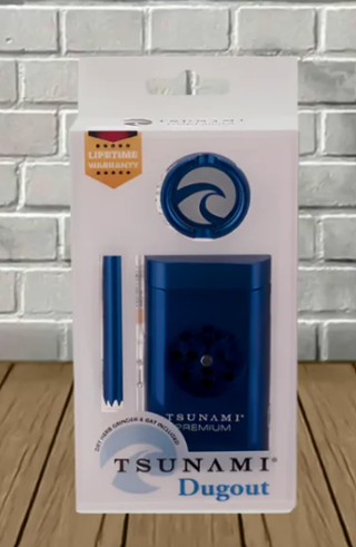 Premium Magnetic Dugout W/ Grinder - Blue - One Si Tsunami Premium Magnetic Dugout W/ Grinder - Blue - One Si Tsunami