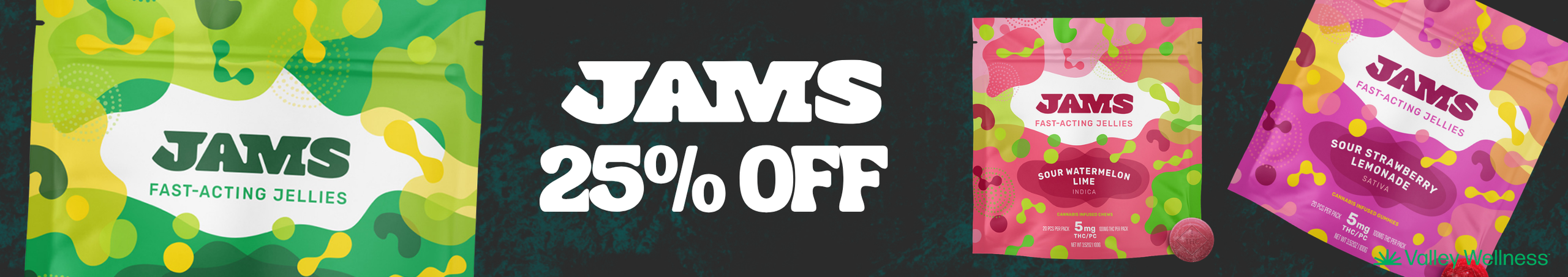 Cannabis Promo, Cannabis Sales, Cannabis Discounts, Cannabis on Sale, 25% off JAMS Gummies!