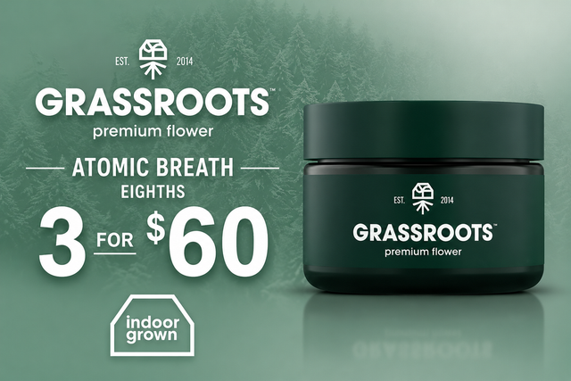 Cannabis Promo, Cannabis Sales, Cannabis Discounts, Cannabis on Sale, 3 Atomic Breaths for $60