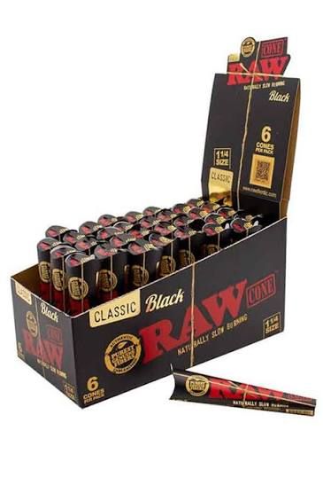 Black 1 1/4 Cones - 6pk Raw
