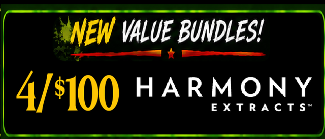Cannabis Promo, Cannabis Sales, Cannabis Discounts, Cannabis on Sale, HARMONY LIVE — 4/$100