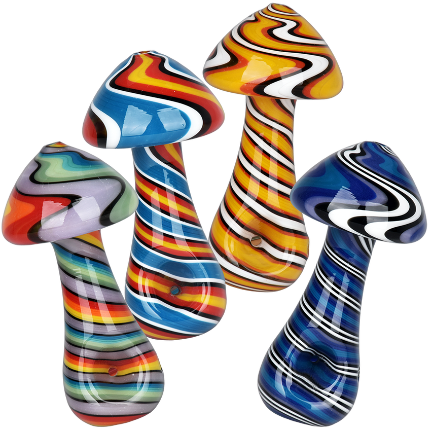Wig Wag Mushroom Glass Hand Pipe