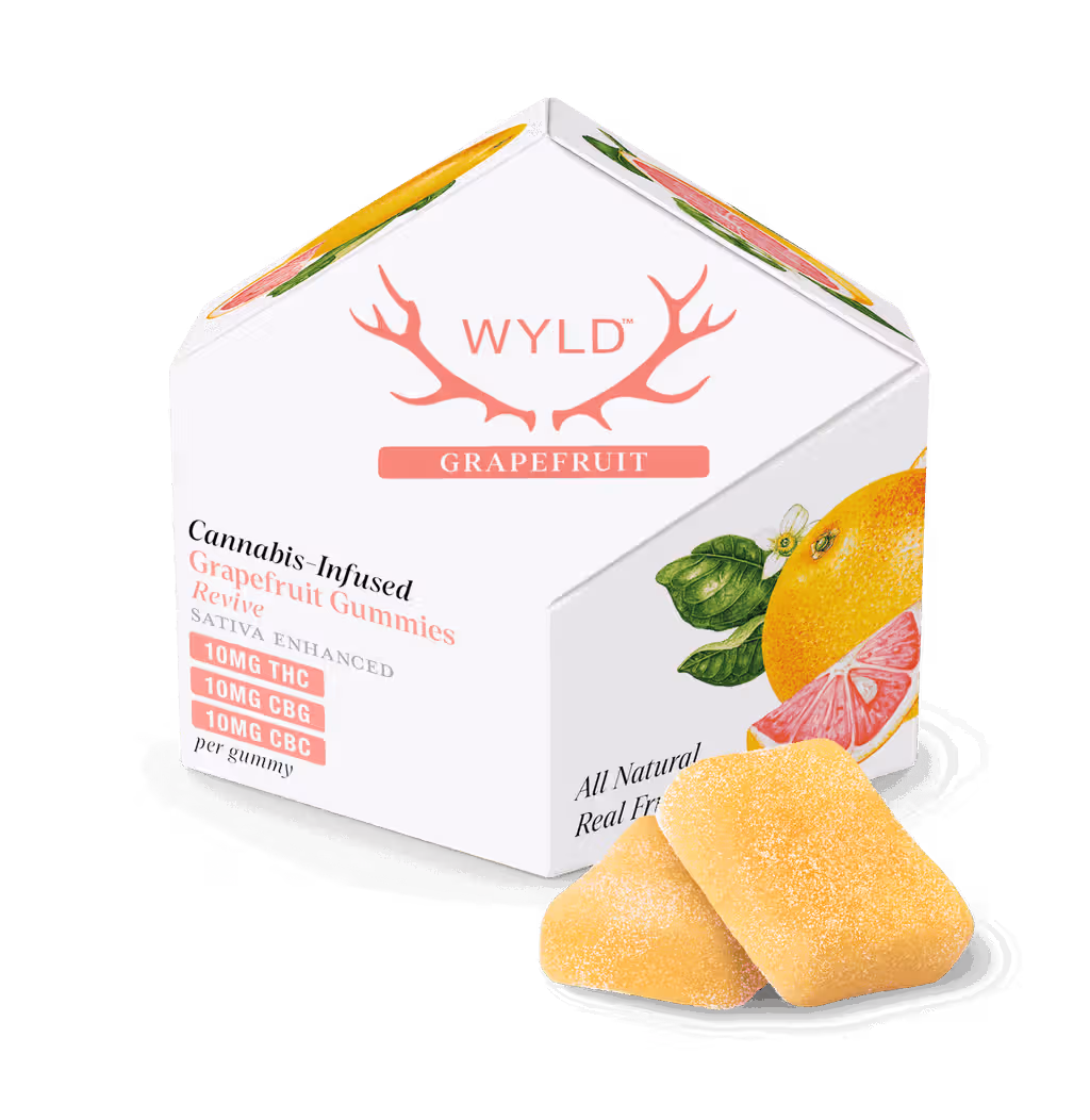 Grapefruit 1:1:1 CBG:CBC + Sativa Enhanced Gummies | 100mg | 10ct |10mg/ea WYLD