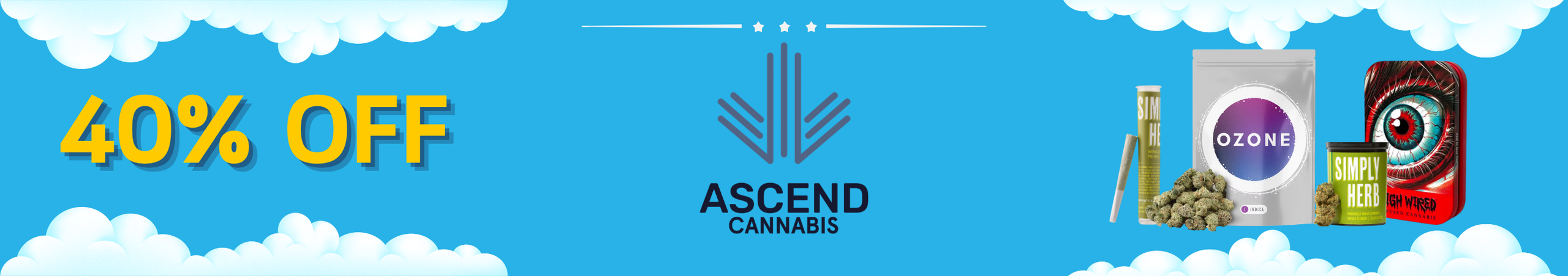 Cannabis Promo, Cannabis Sales, Cannabis Discounts, Cannabis on Sale, 40% Off Ascend