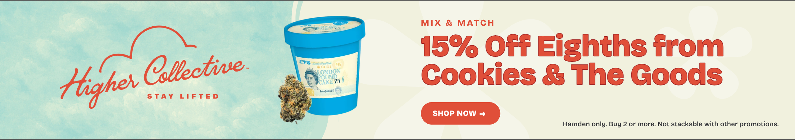 Cannabis Promo, Cannabis Sales, Cannabis Discounts, Cannabis on Sale, Cookies 15% off 2+ Eights