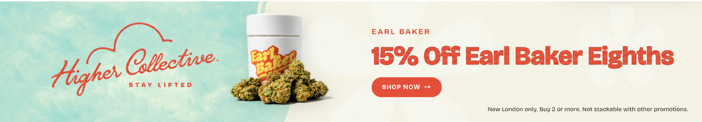 Cannabis Promo, Cannabis Sales, Cannabis Discounts, Cannabis on Sale, Earl Baker: 15% Off 2+ Eighths