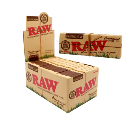 Organic Connoisseur Rolling Papers 1 1/4 with Tips RAW