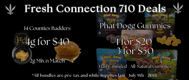 Cannabis Promo, Cannabis Sales, Cannabis Offers, Cannabis on Sale, 7/10 Infused PRJ Special!