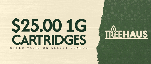 Cannabis Promo, Cannabis Sales, Cannabis Discounts, Cannabis on Sale, $25.00 1g Cartridges