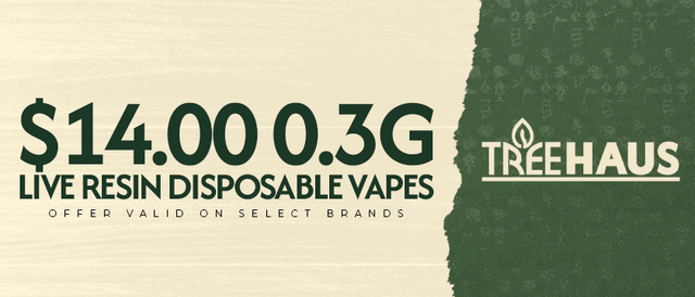 Cannabis Promo, Cannabis Sales, Cannabis Discounts, Cannabis on Sale, $14.00 0.3g Live Resin Disposable Vapes