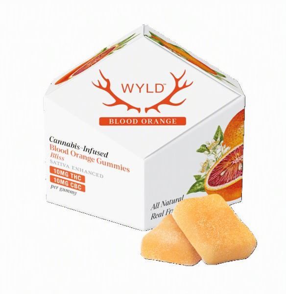 Blood Orange 1:1 CBC Sativa Enhanced Gummies | 100mg | 10ct | 10mg/ea WYLD