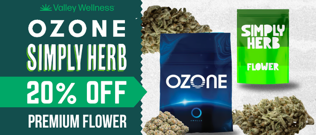 Cannabis Promo, Cannabis Sales, Cannabis Discounts, Cannabis on Sale, 20% Off Simply Herb & Ozone Flower!