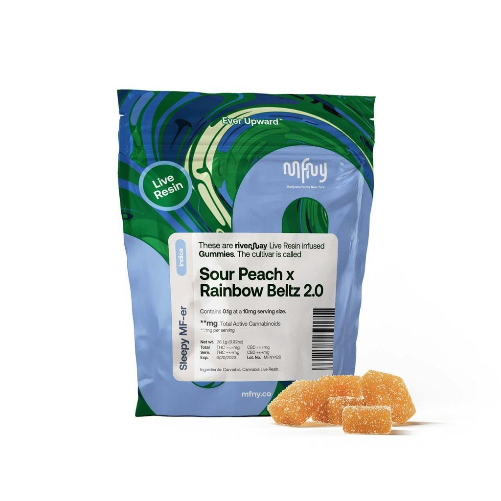 MFNY Sour Peach x Rainbow Beltz 2.0 Gummies 10mg, 10pk