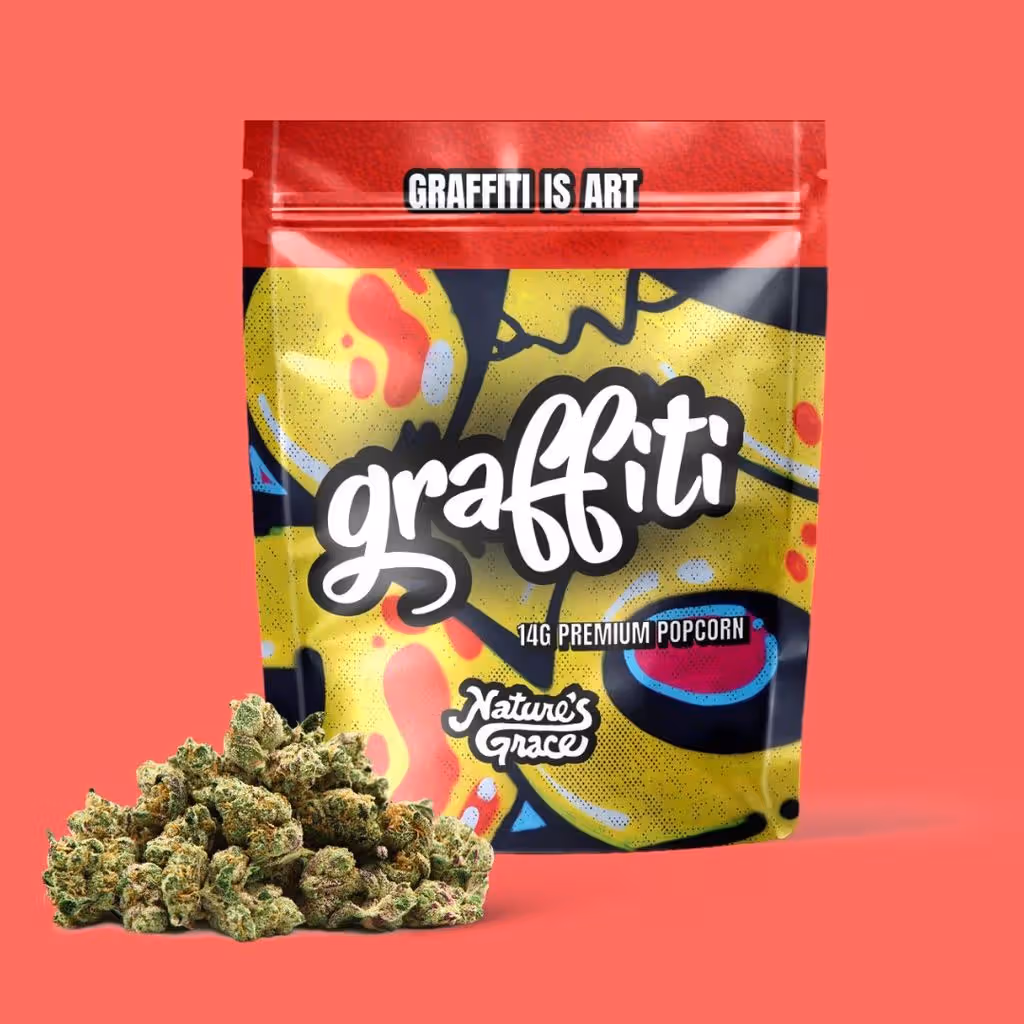 Graffiti- Mixed Buds Indica Popcorn (14g) (I) Nature's Grace