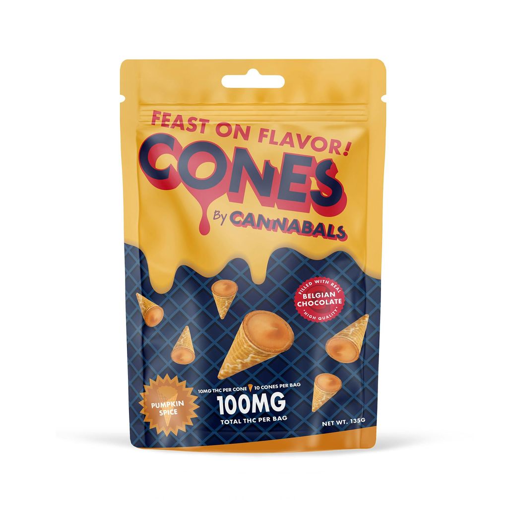 Cannabals Pumpkin Spice Chocolate Cones 100mg, 10pk