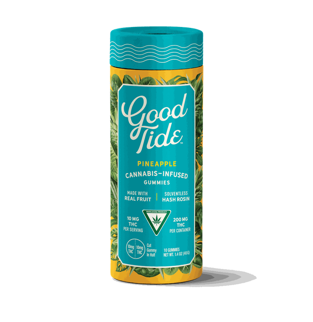 Pineapple Solventless Hash Rosin Gummies | Uplifting Good Tide