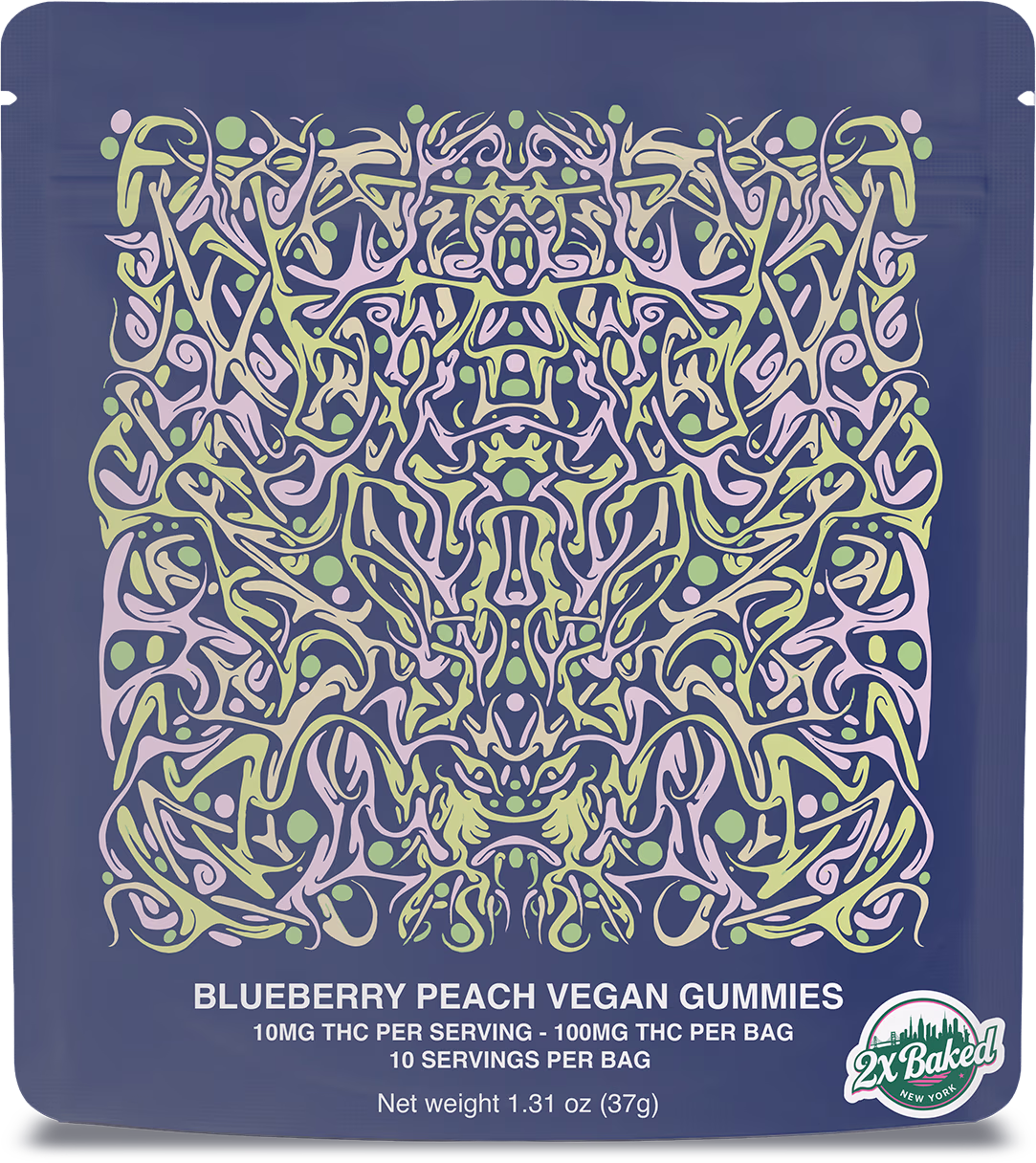 Blueberry Peach THC Gummies 2X Baked