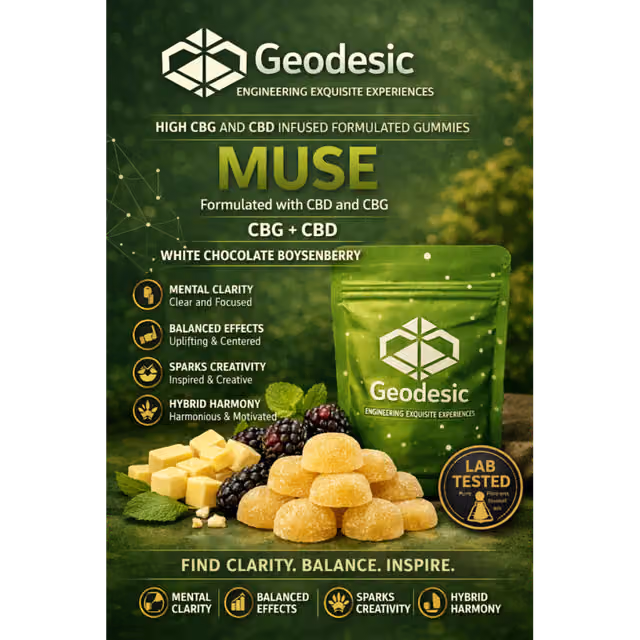 Geodesic: Muse  - White Chocolate Boysenberry - 2:1:1 THC:CBD:CBG -  Geodesic