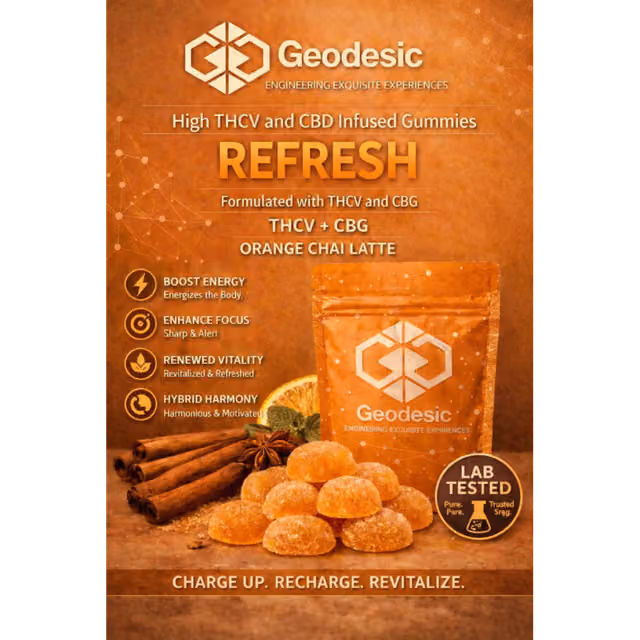 Geodesic: Refresh  - Orange Chai Latte - 2:1:1 THC:THCV:CBG - 100mg  Geodesic