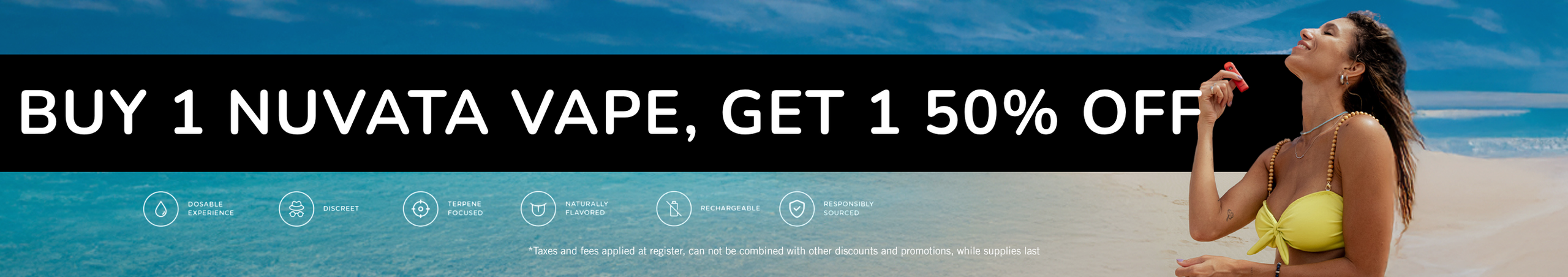 Cannabis Promo, Cannabis Sales, Cannabis Discounts, Cannabis on Sale, Buy 1 nuvata Vape, Get 1 for 50% Off