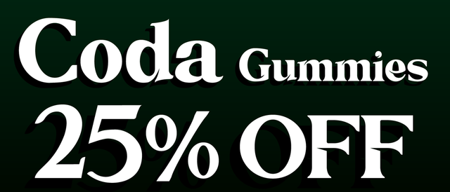 Cannabis Promo, Cannabis Sales, Cannabis Discounts, Cannabis on Sale, Coda gummies — 25% off