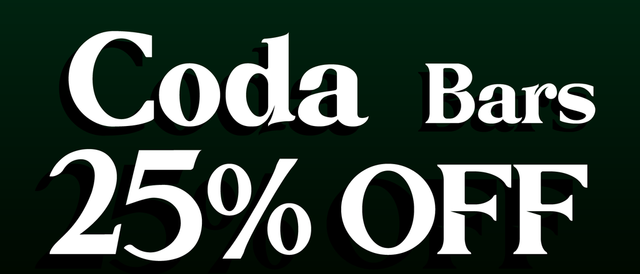 Cannabis Promo, Cannabis Sales, Cannabis Discounts, Cannabis on Sale, Coda Bars — 25% off