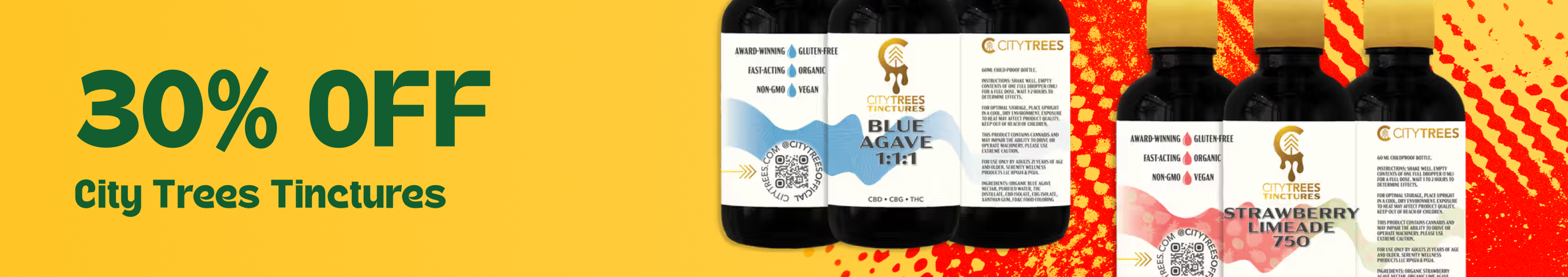 Cannabis Promo, Cannabis Sales, Cannabis Discounts, Cannabis on Sale, 30% Off City Trees Tinctures