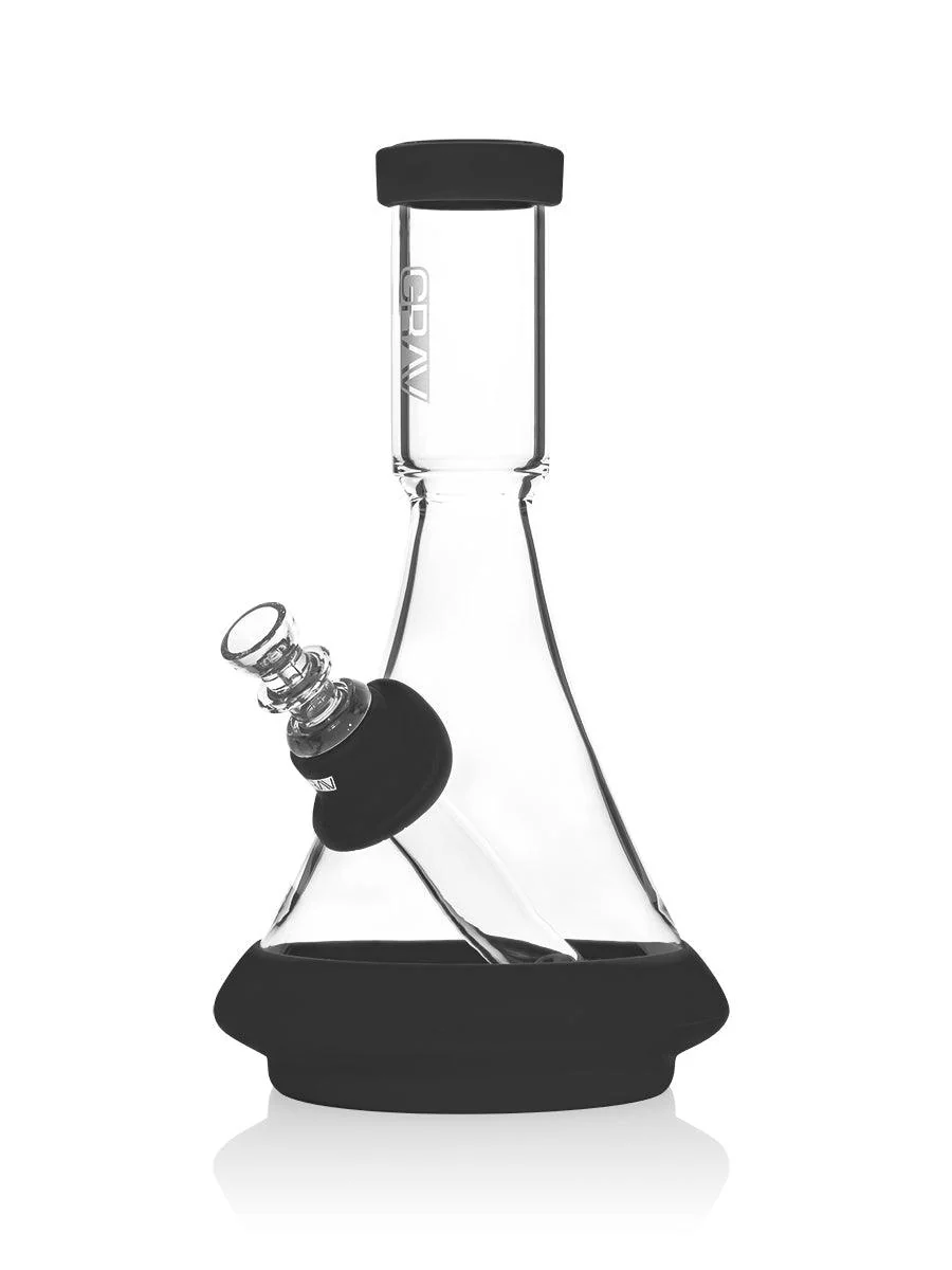 8" Deco Beaker W Silicone Accents Grav