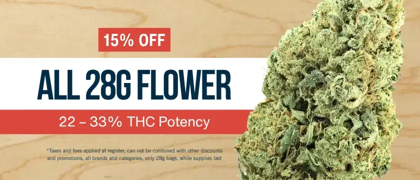 Cannabis Promo, Cannabis Sales, Cannabis Discounts, Cannabis on Sale, 15% Off Any Oz