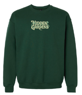 Hidden Gardens Embroidered Crew Neck - Dark Green Hidden Gardens