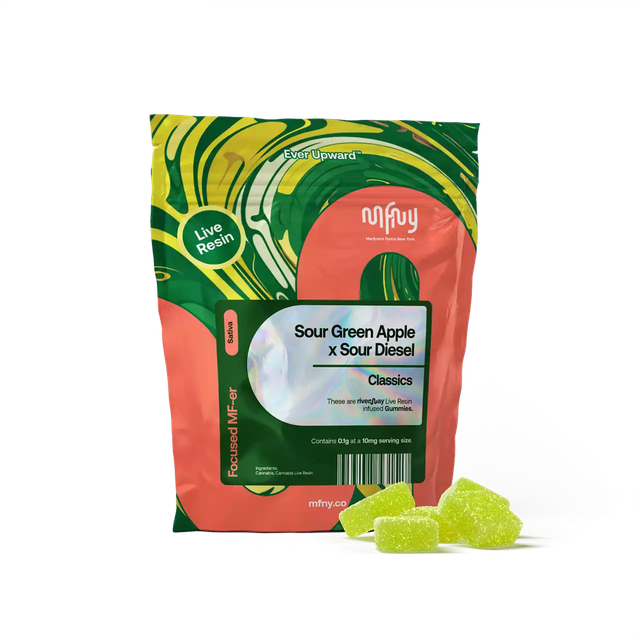 Sour Green Apple x Sour Diesel Live Resin Gummies MFNY