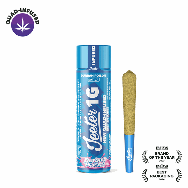 Durban Poison 1g Quad Infused Pre-Roll Jeeter