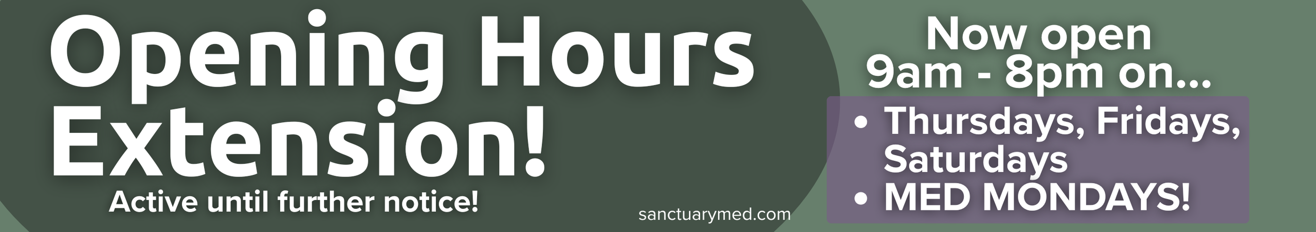 Cannabis Promo, Cannabis Sales, Cannabis Discounts, Cannabis on Sale, Check Out Our New Hours!