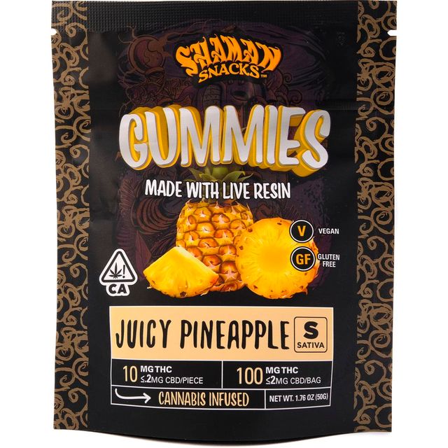 Juicy Pineapple 10 Pack Gummies Shaman Snacks