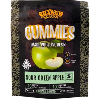 Sour Green Apple 10 Pack Gummies Shaman Snacks