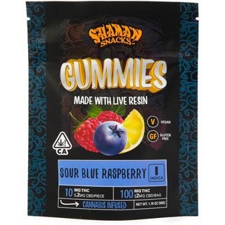 Sour Blue Raspberry 10 Pack Gummies Shaman Snacks