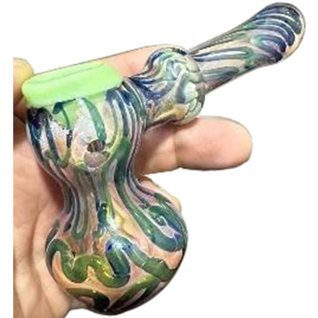  6" Gold Fumed Slyme Hammer Bubbler Hand SimpleGoods