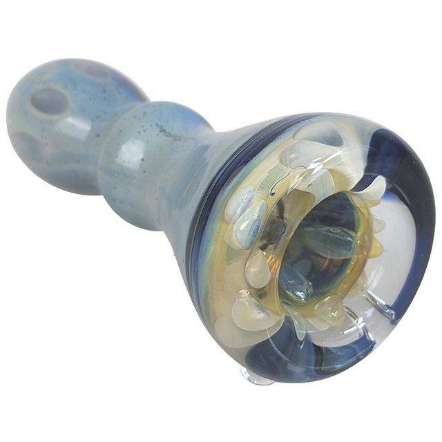  3.5" Silver Fumed Flower Bowl Chillum Hand SimpleGoods