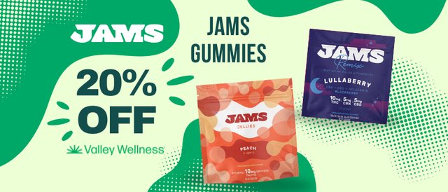 Cannabis Promo, Cannabis Sales, Cannabis Discounts, Cannabis on Sale, 20% Off JAMS!