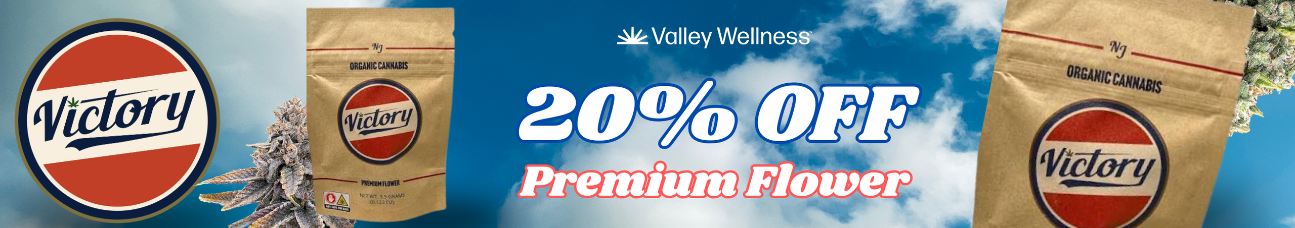 Cannabis Promo, Cannabis Sales, Cannabis Discounts, Cannabis on Sale, 20% Off Victory Flower!