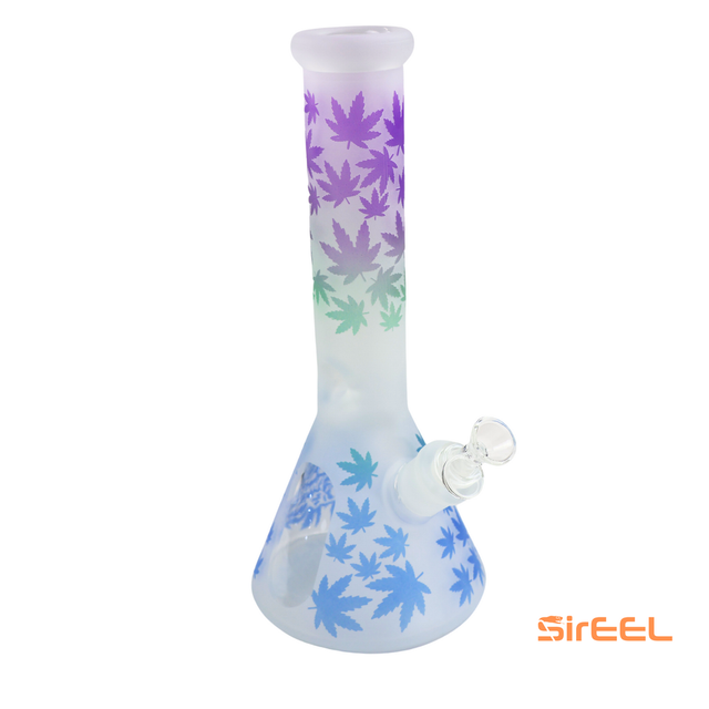 12.5" Frosted Leaf Windowpane Beaker SirEEL