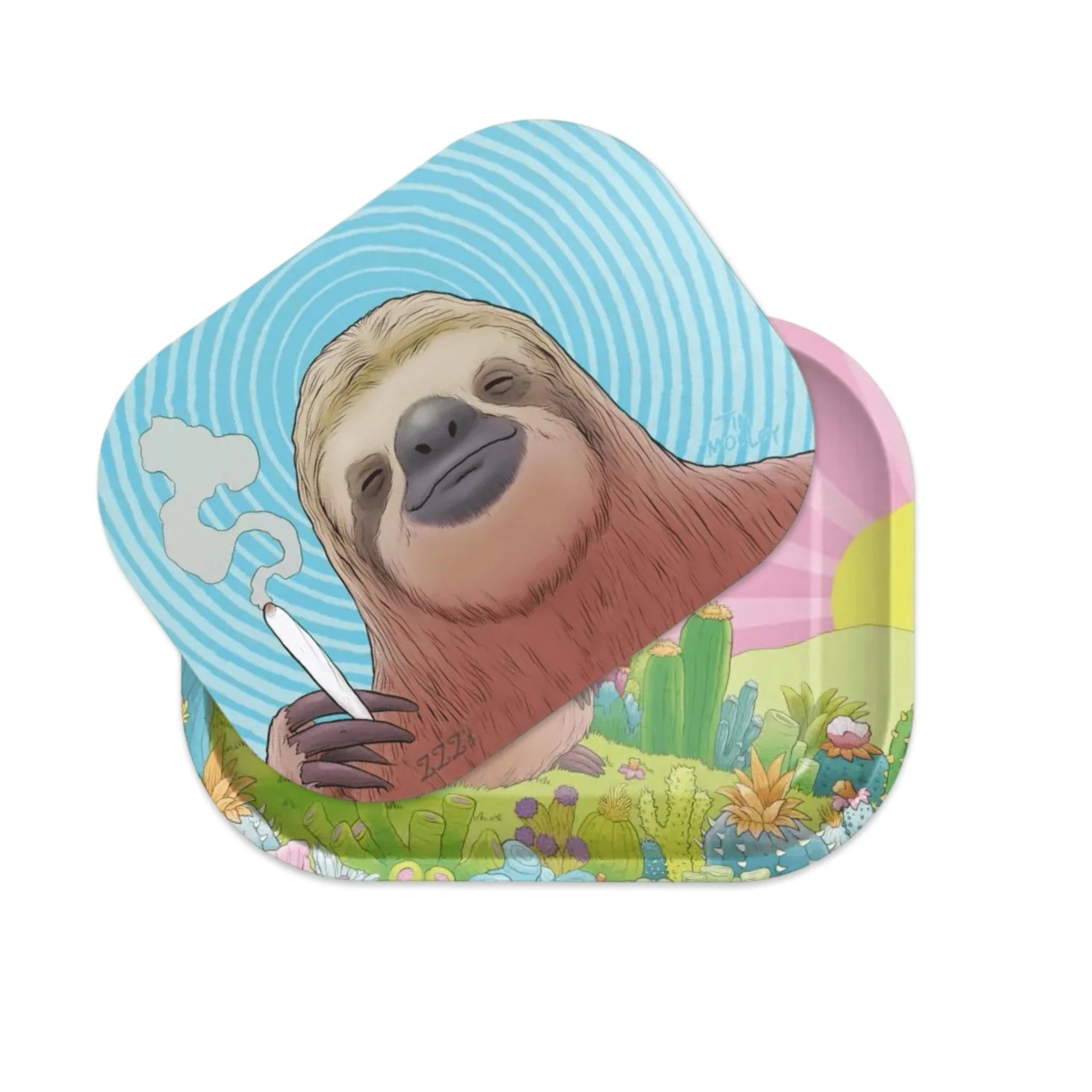 Rolling Tray With Magnetic Cover | Stoner Sloth Zzz's