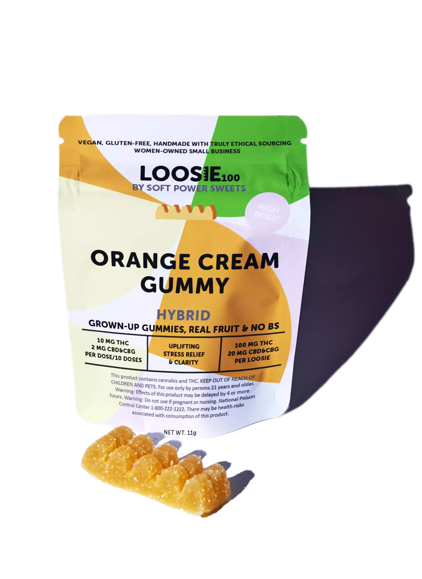 Soft Power Sweets Orange Cream 10mg THC : 2mg CBD : 2mg CBG